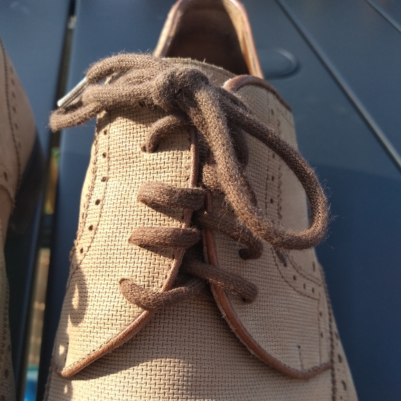 Men's L & M Shoes, Tan Leather Brogues, Wingtip, Size 8.5, Made in Italy - Picture 13 of 16